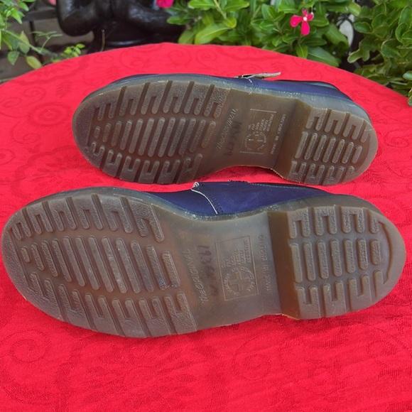 🏴 Vintage MIE Dr. Martens Purple Steel Toe Chunky Mary Jane UK 6 - Picture 11 of 17